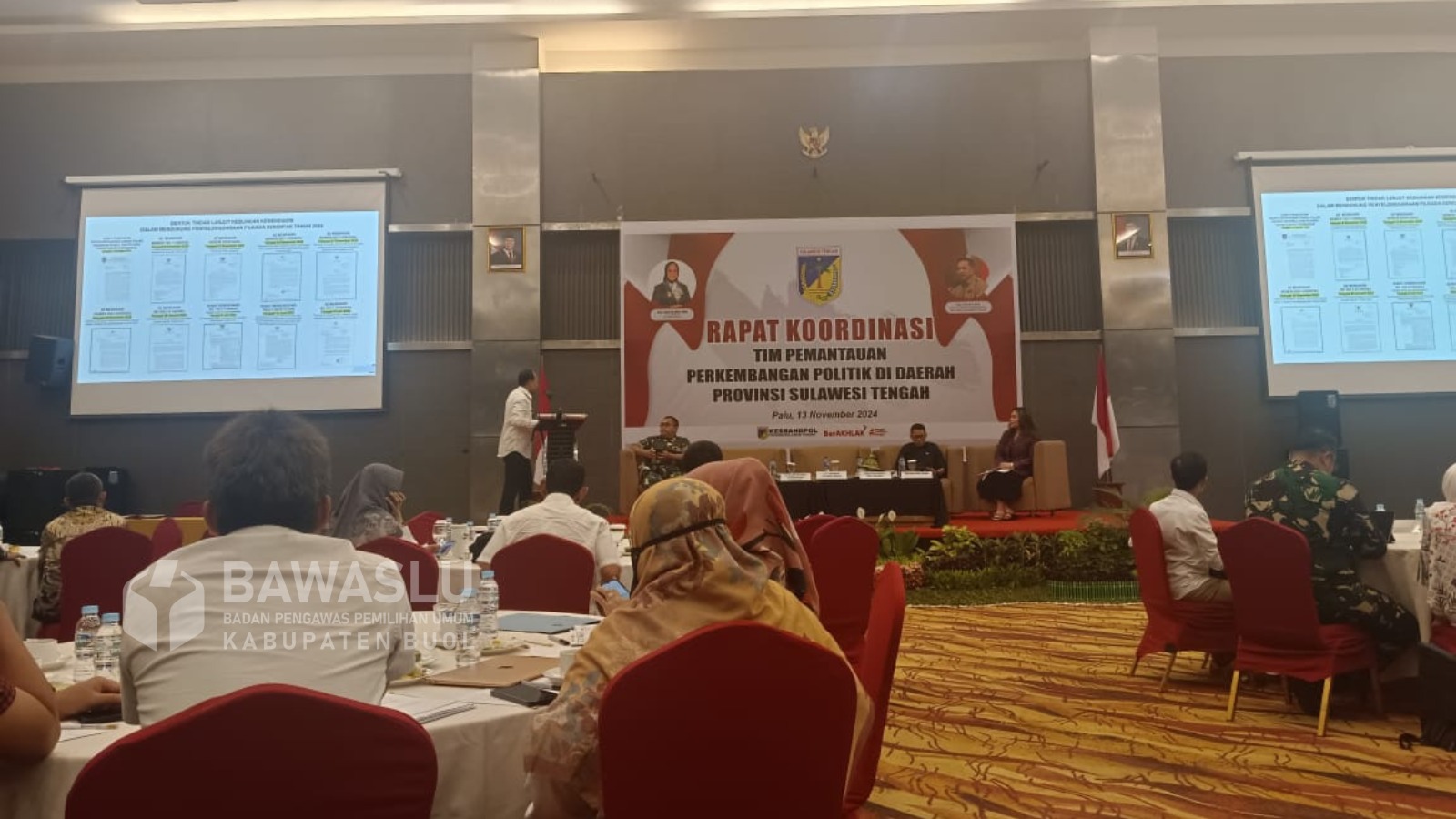 Rapat Koordinasi Tim Pemantauan Perkembangan Politik Di Daerah Provinsi Sulawesi Tengah bertempat, di Hotel Best Western Coco Plus, Rabu (13/11/2024).