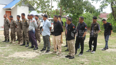 Pelaksanaan Apel Persiapan Patroli Masa Tenang, Selasa (26/11/2024) di Halaman Kantor Bawaslu Kabupaten Buol.